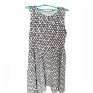 C&A Girls Geometric Print Cotton Dress Size 140 (9-10) Sleeveless